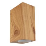 Corp de iluminat pentru exterior din aluminiu turnat sub presiune, optică din lemn, sticlă transparentă, direcția luminii: sus și jos, IP44,  l x I x A: 68x150x92mm, excl. 2x GU10 35W 230V - imagine 3