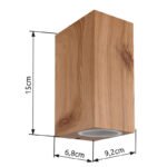 Corp de iluminat pentru exterior din aluminiu turnat sub presiune, optică din lemn, sticlă transparentă, direcția luminii: sus și jos, IP44,  l x I x A: 68x150x92mm, excl. 2x GU10 35W 230V - imagine 6