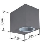 Aplica de exterior  din aluminiu turnat sub formă de antracit, sticlă transparentă, în jos, IP44, LxH: 68x81, AL: 92,excl 1xGU10 35W 230V - imagine 6