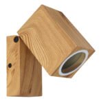 Lampă de exterior din aluminiu turnat sub presiune, optică din lemn, sticlă transparentă, mobilă, direcția luminii: în jos, IP44,  l x I x A: 65x165x110mm, excl. 1x GU10 35W 230V - imagine 3