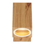 Lampă de exterior din aluminiu turnat sub presiune, optică din lemn, sticlă transparentă, mobilă, direcția luminii: în jos, IP44,  l x I x A: 65x165x110mm, excl. 1x GU10 35W 230V - imagine 4