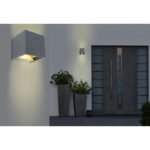 Aplica de exterior din aluminiu antracit, se aprinde în sus și în jos, con lumină reglabilă, IP44, LxH: 100x100, AL: 100, incl. 1xLED 7W 230V, 3000K, sursa 560 lm, desire 308 lm. - imagine 2
