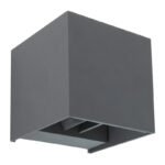 Aplica de exterior din aluminiu antracit, se aprinde în sus și în jos, con lumină reglabilă, IP44, LxH: 100x100, AL: 100, incl. 1xLED 7W 230V, 3000K, sursa 560 lm, desire 308 lm. - imagine 4