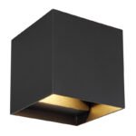 Aplica de exterior aluminiu negru, direcție de strălucire: sus și jos, IP54, con de lumină reglabil, l x I: 100x100mm, A: 100mm, inclusiv 2x LED 3W 230V, sursă 290lm, ieșire 308lm, 3000K - imagine 5