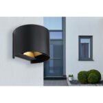 Aplica pentru exterior aluminiu turnat sub presiune negru mat, sticlă transparentă, direcția fasciculului de lumină: sus și jos, con de lumină reglabil, IP54,  l x I x A: 137x100x117mm, LED 3W 230V, 290lm Sursă, 308lm Ieșire, 3000K - imagine 2