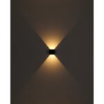 Aplica pentru exterior aluminiu turnat sub presiune negru mat, sticlă transparentă, direcția fasciculului de lumină: sus și jos, con de lumină reglabil, IP54,  l x I x A: 137x100x117mm, LED 3W 230V, 290lm Sursă, 308lm Ieșire, 3000K - imagine 5