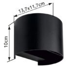 Aplica pentru exterior aluminiu turnat sub presiune negru mat, sticlă transparentă, direcția fasciculului de lumină: sus și jos, con de lumină reglabil, IP54,  l x I x A: 137x100x117mm, LED 3W 230V, 290lm Sursă, 308lm Ieșire, 3000K - imagine 6