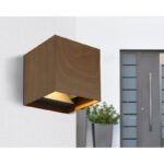 Aplica pentru exterior din aluminiu, imitație de lemn închis, direcție de strălucire: sus și jos, IP54, con de lumină reglabil, l x I: 100x100mm, A: 100mm, incl. 2x LED 3W 230V, sursă 290lm, putere 308lm, 3000K - imagine 2
