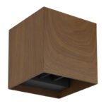 Aplica pentru exterior din aluminiu, imitație de lemn închis, direcție de strălucire: sus și jos, IP54, con de lumină reglabil, l x I: 100x100mm, A: 100mm, incl. 2x LED 3W 230V, sursă 290lm, putere 308lm, 3000K - imagine 3