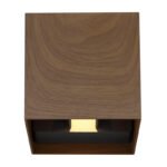 Aplica pentru exterior din aluminiu, imitație de lemn închis, direcție de strălucire: sus și jos, IP54, con de lumină reglabil, l x I: 100x100mm, A: 100mm, incl. 2x LED 3W 230V, sursă 290lm, putere 308lm, 3000K - imagine 4