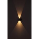 Aplica pentru exterior din aluminiu, imitație de lemn închis, direcție de strălucire: sus și jos, IP54, con de lumină reglabil, l x I: 100x100mm, A: 100mm, incl. 2x LED 3W 230V, sursă 290lm, putere 308lm, 3000K - imagine 6
