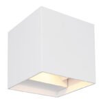 Aplica pentru exterior alb aluminiu, luminează în sus și în jos, IP54, con de lumină reglabil, L x l x I: 100x100x100mm, incl. 2x LED 3W 230V, sursă 290lm, ieșire 309lm, 3000K - imagine 4