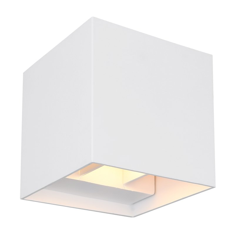 veronika-34168ws-g27997 Aplica pentru exterior alb aluminiu, luminează în sus și în jos, IP54, con de lumină reglabil, L x l x I: 100x100x100mm, incl. 2x LED 3W 230V, sursă 290lm, ieșire 309lm, 3000K - imagine 1