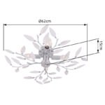 Plafoniera cromat, cristale acrilice transparente/mate, D: 620, H: 150, excl 4xE14 40W 230V - imagine 3