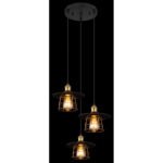 Suspensie metal negru mat, metal negru mat, cablu PVC negru, ø: 330mm, H: 1550mm, excl. 3x E27 60W 230V - imagine 3