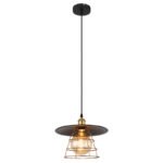 Suspensie metal negru mat, metal negru mat, cablu PVC negru, ø: 300mm, H: 1500mm, excl. 1x E27 60W 230V