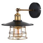 Aplică de perete, metal negru mat,metal negru mat, direcția luminii: în jos, LxA: 200x280mm, AL: 280mm, excl. 1x E27 60W 230V - imagine 4