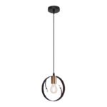 Lampa de suspensie metal negru, metal negru, cristale din plastic transparent, D: 200, H: 1500, excl 1xE27 60W 230V