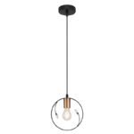 Lampa de suspensie metal negru, metal negru, cristale din plastic transparent, D: 200, H: 1500, excl 1xE27 60W 230V - imagine 4