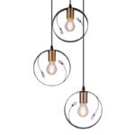 Suspensie din metal negru, metal negru, cristale din plastic transparent, D: 390, H: 1500, excl 3xE27 60W 230V - imagine 5