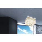 Plafoniera cromata, acril, tije din sticlă transparentă LxlxH: 360x360x215, inclusiv 1xLED 21W 230V, 2100lm sursă, de ieșire 1860lm, 4000K. - imagine 2
