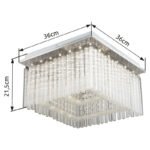 Plafoniera cromata, acril, tije din sticlă transparentă LxlxH: 360x360x215, inclusiv 1xLED 21W 230V, 2100lm sursă, de ieșire 1860lm, 4000K. - imagine 6