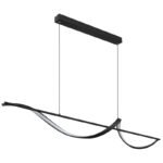 Lampă suspendată metal negru mat, aluminiu negru mat, silicon opal, cablu PVC negru, înălțimea poate fi redusă, LxLxA: 1200x200x1500mm, inclusiv LED 24W 230V, sursă 3000lm, 1000lm, 3000K - imagine 3