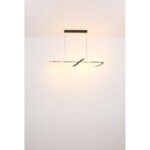 Lampă suspendată metal negru mat, aluminiu negru mat, silicon opal, cablu PVC negru, înălțimea poate fi redusă, LxLxA: 1200x200x1500mm, inclusiv LED 24W 230V, sursă 3000lm, 1000lm, 3000K - imagine 5