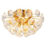 Plafonieră metalică aurie, cristale K9 transparente, ø: 390mm, H: 220mm, excl. 10x G9 7W 230V