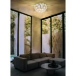 Plafonieră din metal cromat, cristale K9 transparente, ø: 390mm, H: 220mm, excl. 10x G9 7W 230V