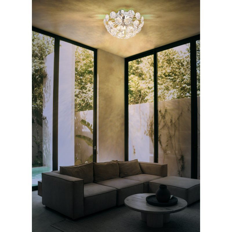 virina-16047dc-g29405-6 Plafonieră din metal cromat, cristale K9 transparente, ø: 390mm, H: 220mm, excl. 10x G9 7W 230V - imagine 1