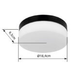 Corp de iluminat pentru exterior aluminiu negru mat, sticlă alb, IP44, ø: 184mm, I: 65mm, fără bec 1x E27 ILLU 60W 230V - imagine 6