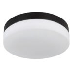 Corp de iluminat pentru exterior aluminiu negru mat, sticlă alb, IP44, ø: 240mm, I: 65mm, fără becuri 2xE27 ILLU 60W 230V - imagine 3