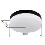 Corp de iluminat pentru exterior aluminiu negru mat, sticlă alb, IP44, ø: 240mm, I: 65mm, fără becuri 2xE27 ILLU 60W 230V - imagine 6