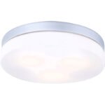 Aplica de exterior din aluminiu metal argintiu,  sticlă , IP44, D: 300, H: 70, excl 3xE27 ILLU 40W 230V