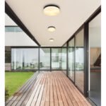 Corp de iluminat pentru exterior aluminiu negru mat, sticlă albă, IP44, ø: 300mm, I: 65mm, fără becuri 3xE27 ILLU 60W 230V - imagine 2