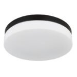 Corp de iluminat pentru exterior aluminiu negru mat, sticlă albă, IP44, ø: 300mm, I: 65mm, fără becuri 3xE27 ILLU 60W 230V - imagine 3