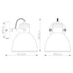 Spot bara, metal alb, metal imitatie lemn, intrarupator, BxH:150x185, AL:185, exkl. 1xE27 40W 230V - imagine 6