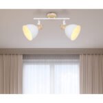 spot bara, metal alb, metal imitatie lemn, LxBxH:350x150x215, exkl. 2xE27 40W 230V