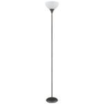Lampă de podea metal titan mat, plastic opal, cablu PVC negru, comutator basculant pe cablu, ø: 250mm, H: 1785mm, lungime cablu 2800mm, excl. 1x E27 60W 230V - imagine 3