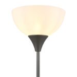 Lampă de podea metal titan mat, plastic opal, cablu PVC negru, comutator basculant pe cablu, ø: 250mm, H: 1785mm, lungime cablu 2800mm, excl. 1x E27 60W 230V - imagine 4