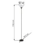 Lampă de podea metal titan mat, plastic opal, cablu PVC negru, comutator basculant pe cablu, ø: 250mm, H: 1785mm, lungime cablu 2800mm, excl. 1x E27 60W 230V - imagine 6