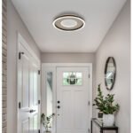 Plafonieră metal alb mat, metal gri periat, acril opal, plastic alb, mai multe niveluri prin comutator de perete, culorile pot fi fixate, funcție de memorie, ø: 330 mm, H: 57 mm, incl. LED 24W 230V, sursă 2900lm, ieșire 1000lm, CCT 2700/4500/6500K