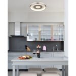 Plafonieră metal alb mat, plastic șampanie mat, opal, plastic oglindit, mai multe niveluri prin comutator de perete, funcție de memorie, oglindă centrală cu nisip de cristal, ø: 490mm, LED 40W 230V, sursă 4700lm, ieșire 1700lm, CCT 2700/4000/6500K - imagine 2