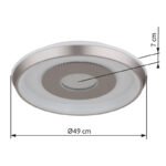 Plafonieră metal alb mat, plastic șampanie mat, opal, plastic oglindit, mai multe niveluri prin comutator de perete, funcție de memorie, oglindă centrală cu nisip de cristal, ø: 490mm, LED 40W 230V, sursă 4700lm, ieșire 1700lm, CCT 2700/4000/6500K - imagine 6