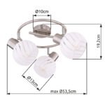 Spot bara, metal mat/sticla alba, D:280, H:190, exkl. 3xE27 40W 230V - imagine 6
