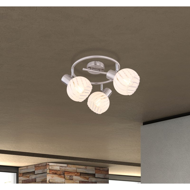 willy-54025-3-g25638-6 Spot bara, metal mat/sticla alba, D:280, H:190, exkl. 3xE27 40W 230V - imagine 1