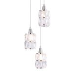 Suspensie, metal satinat/sticla cu model argintiu D:250, H:1200, exkl. 3xE14 40W 230V - imagine 4