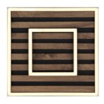 Plafonieră, metal negru mat, MDF cu efect de lemn închis, plastic opal, mai multe niveluri prin comutator de perete: cadru exterior, interior, ambele împreună; funcție de memorie, 300x300x60mm, incl. LED 18W 230V, sursă 1850lm, ieșire 1000lm, 3000K - imagine 5