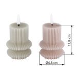 Lampă de masă plastic gri, plastic alb, comutator glisant, Efect de foc, Baterie inclusă 1x CR2032 210mAh, ø: 68mm, H: 118mm, Set cantitate 2Stk., incl. LED 0.06W 3V, 2000K - imagine 6